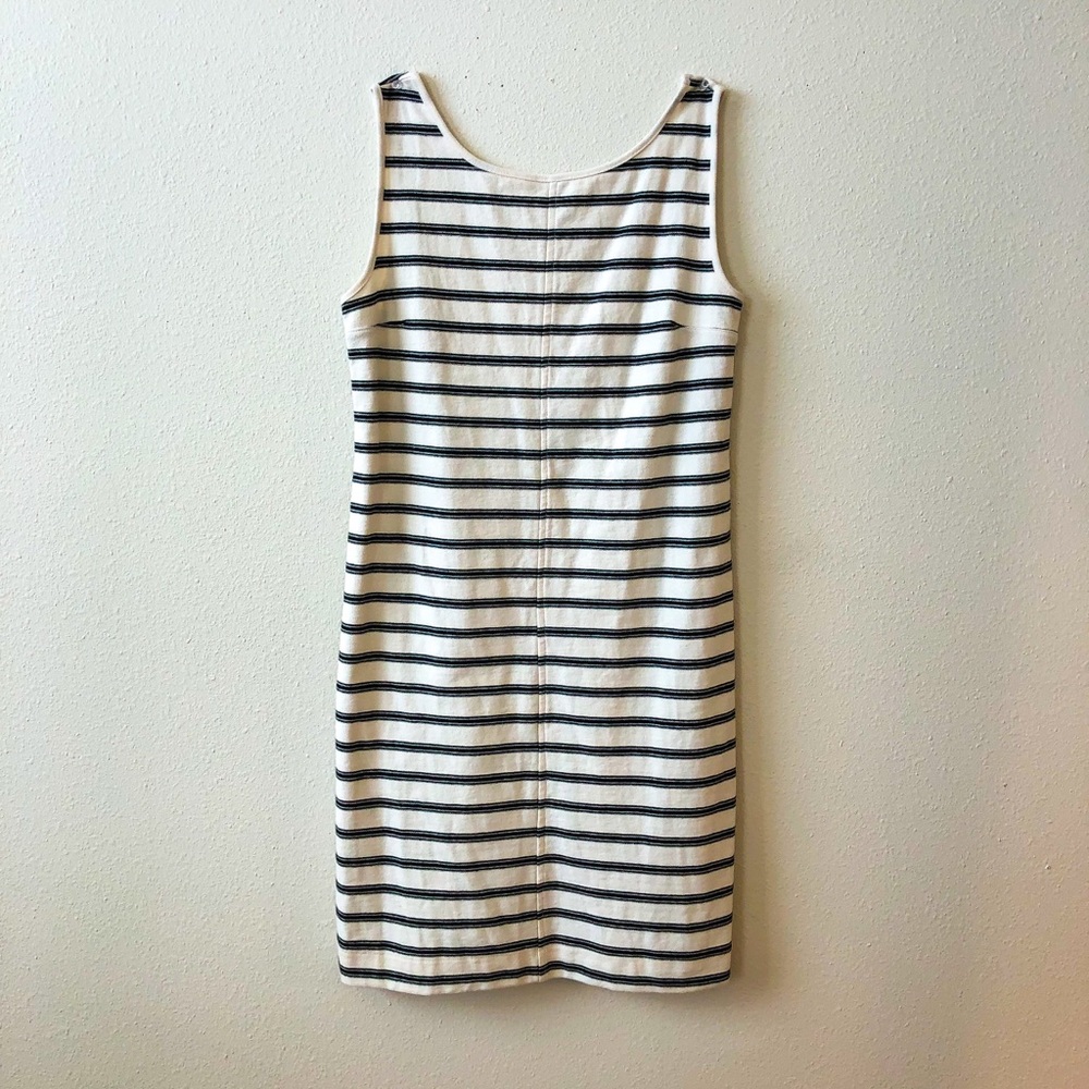 LOU & GREY white /Black  scoop neck midi dress